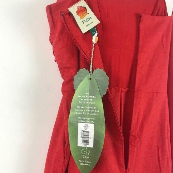 NWT Farm Rio Cherry red cropped jumpsuit Size XS - Picture 10 of 14